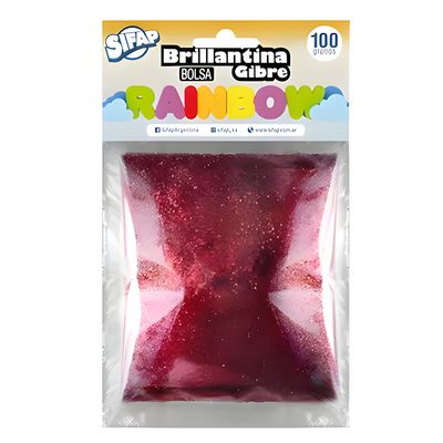 Brillantina gibre rainbow rojo