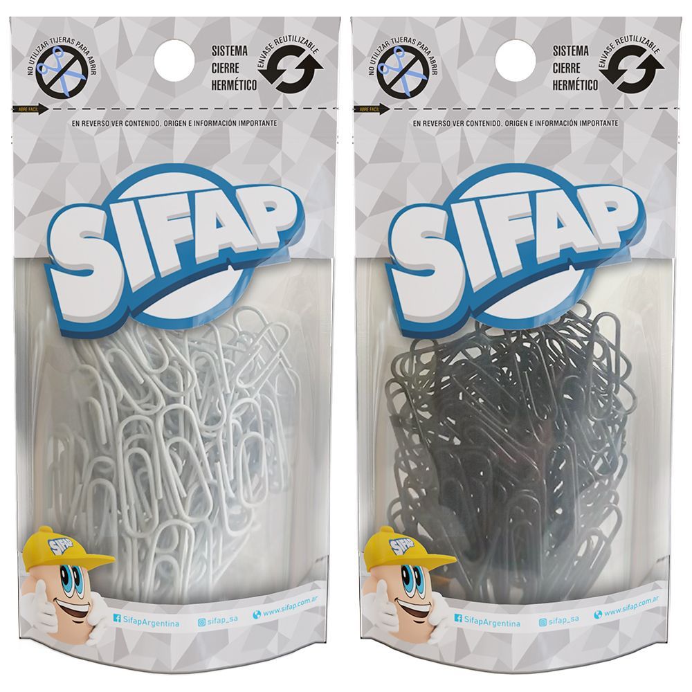 Clips forrado n6 x 50 u. (doypack) black &amp; white