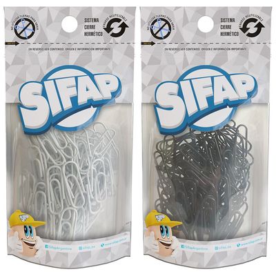 Clips forrado n6 x 50 u. (doypack) black &amp; white