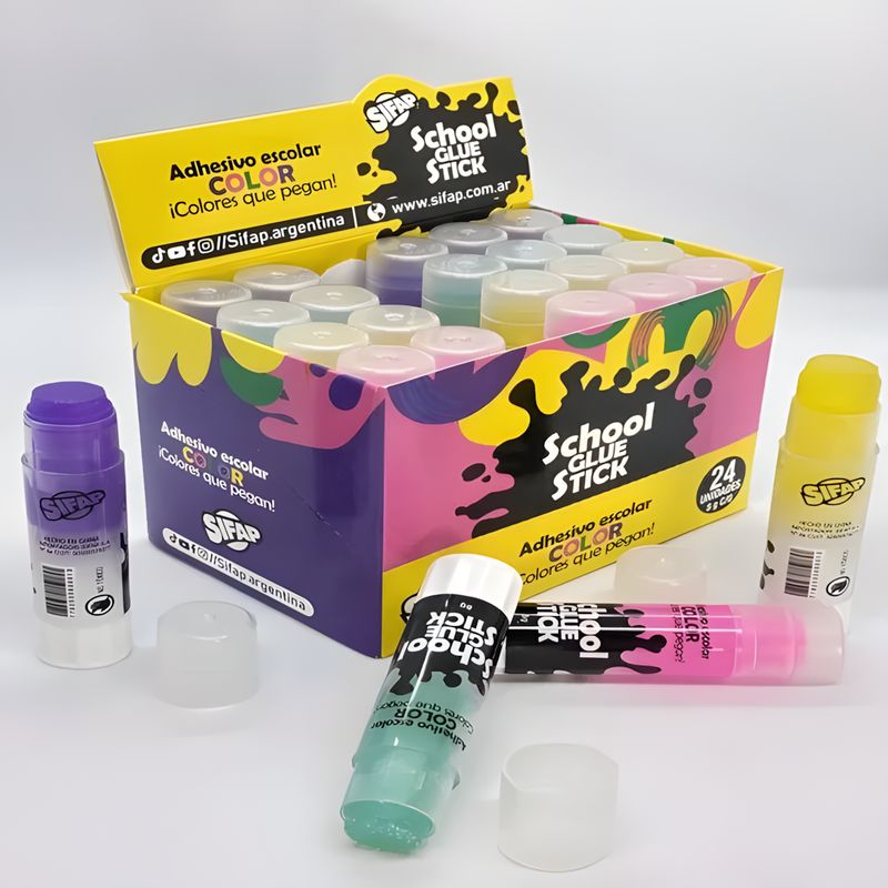 Adhesivo en barra color school glue stick 8g