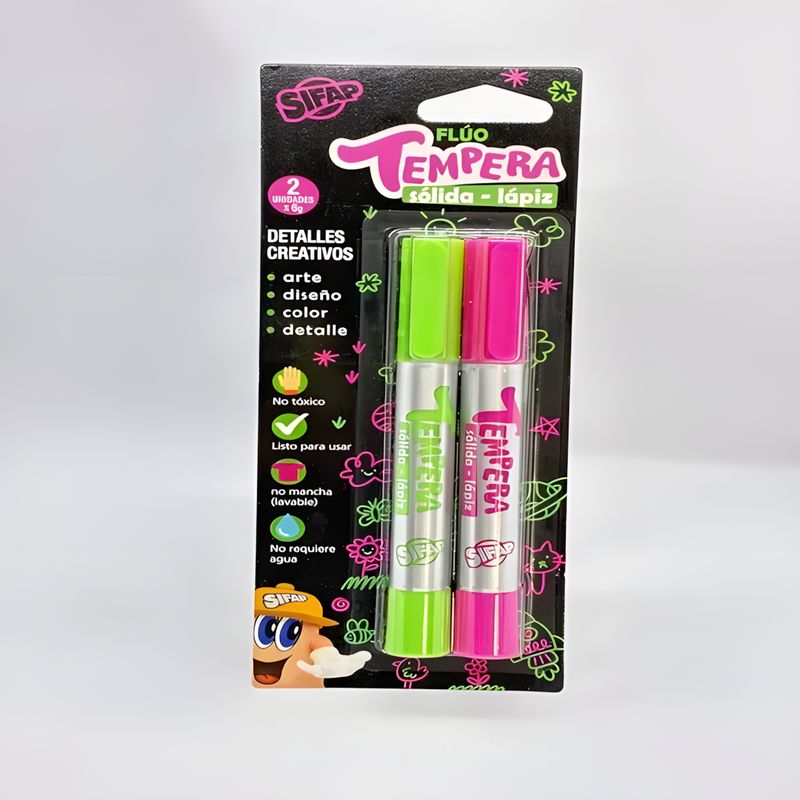 Tempera solida lapiz fluo