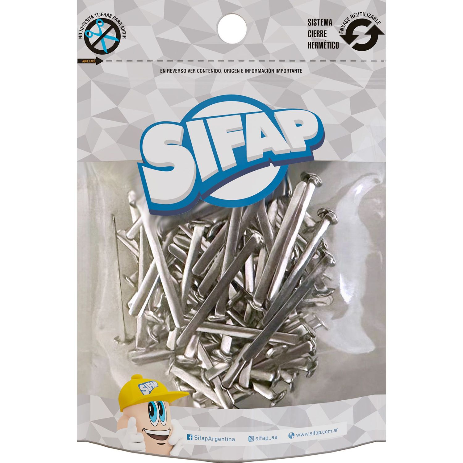 Broches plateados n10 x 100u doy pack