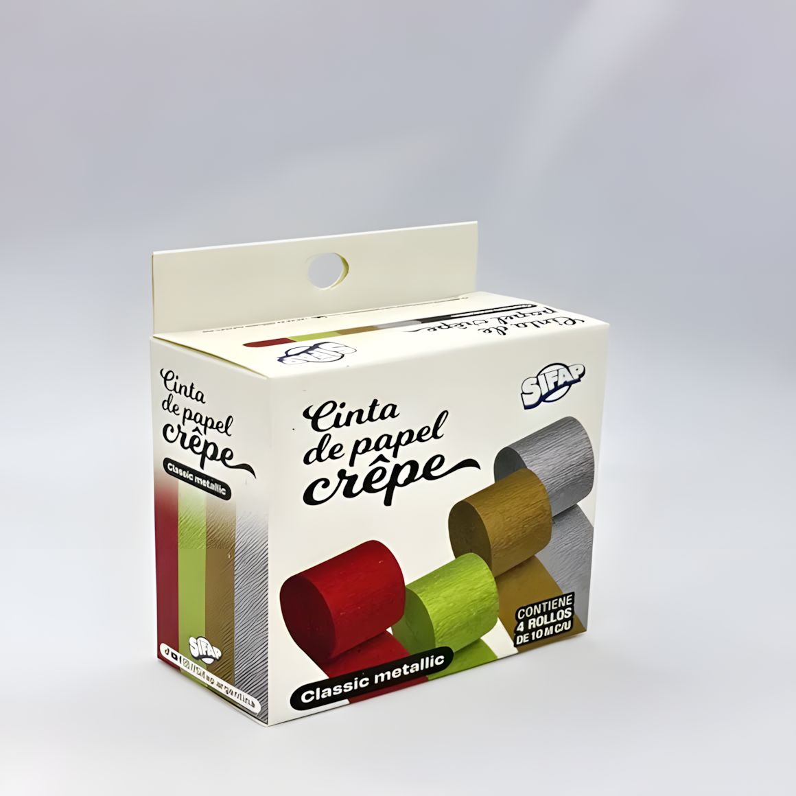 Cinta de papel crepe clasico metalizado