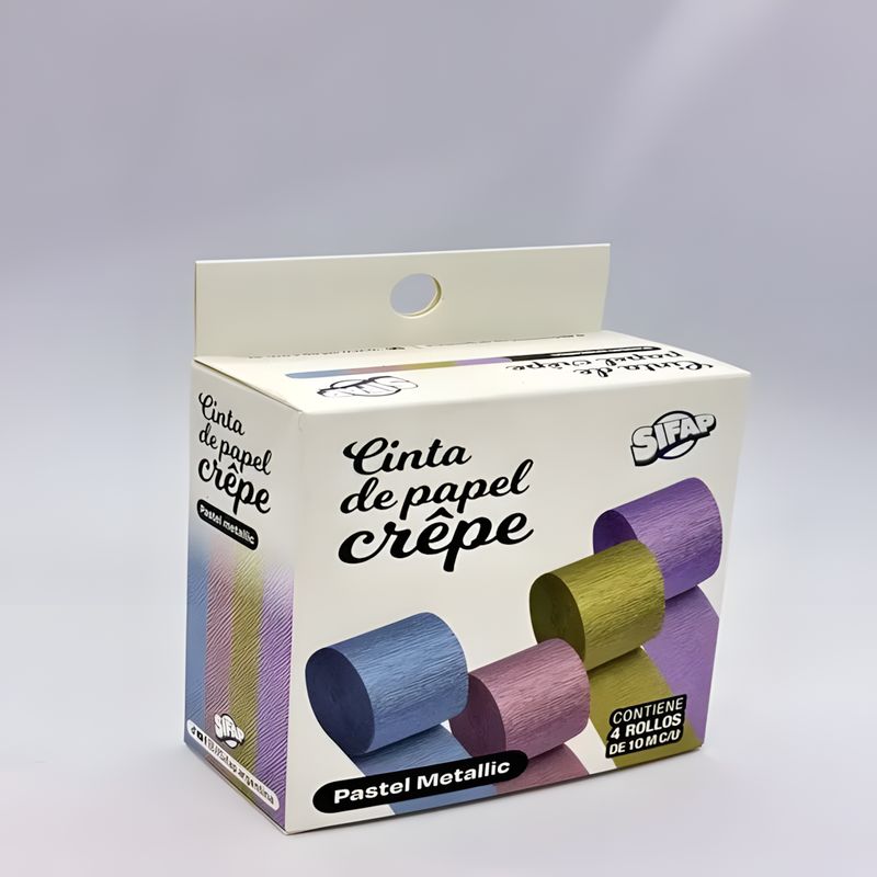 Cinta de papel crepe pastel metallic