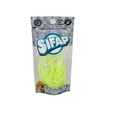BANDAS ELASTICAS 100% CAUCHO VERDE FLUO DOY PACK X 16G