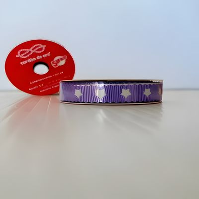 CINTA ESTRELLAS TROQUELADA LILA x3MTS