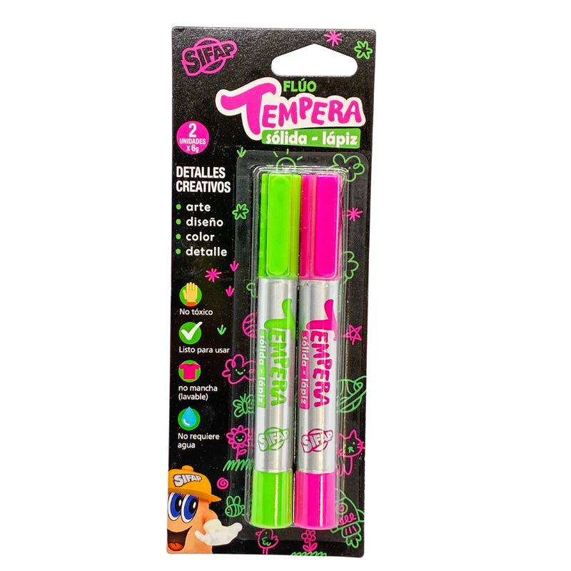 Tempera solida lapiz fluo
