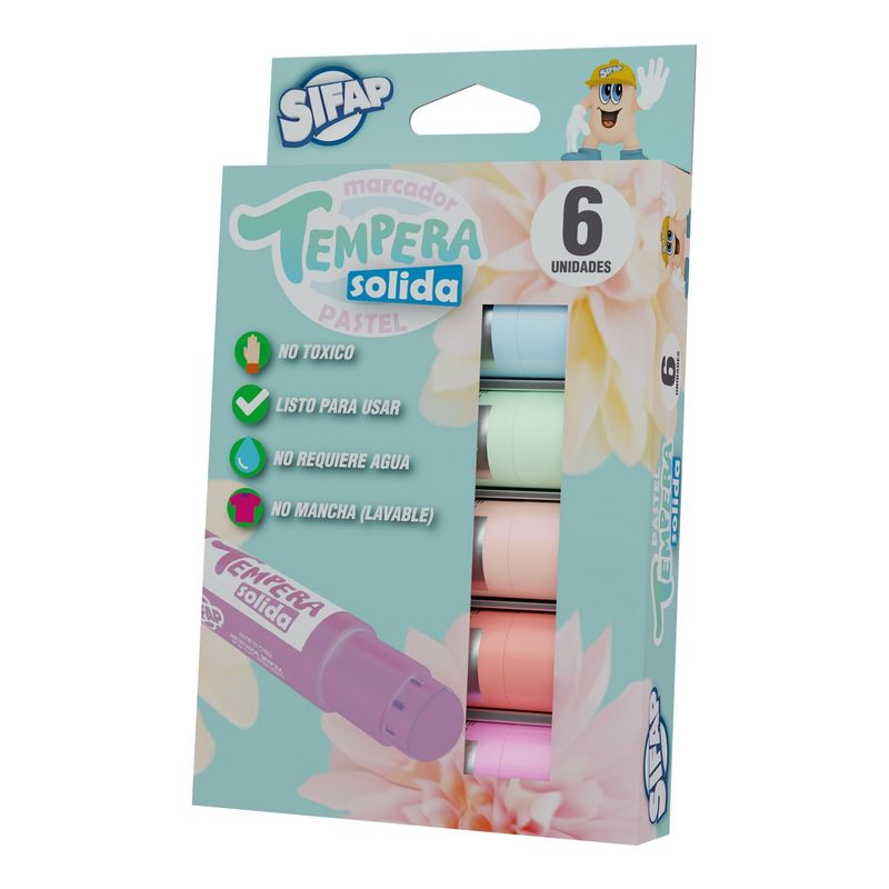 Tempera sólida pastel
