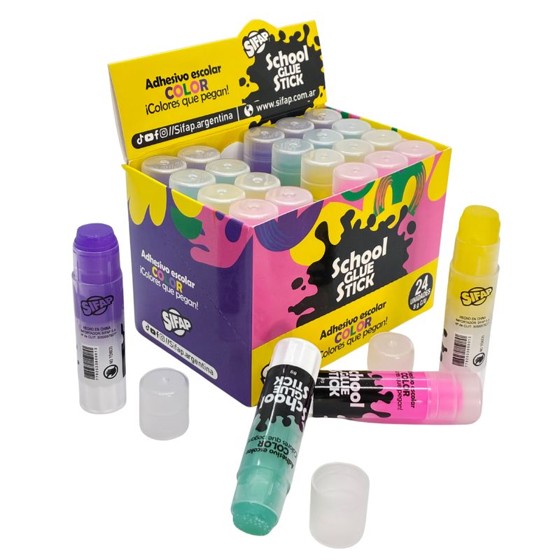 Adhesivo en barra color school glue stick 8g