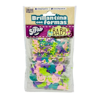 Brillantina con formas baby x5