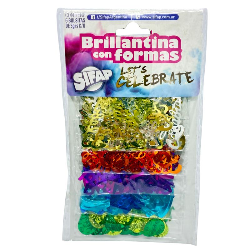 Brillantina con formas celebrate x 5