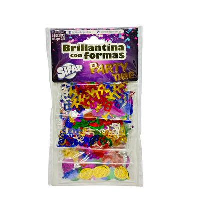 Brillantina con formas party time