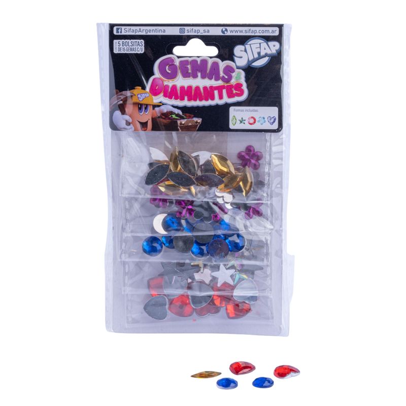 Brillantina con Formas Gemas y diamantes