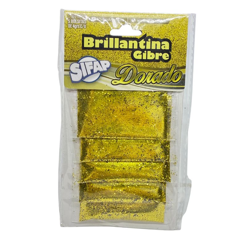 Brillantina gibre dorado x5u 4g
