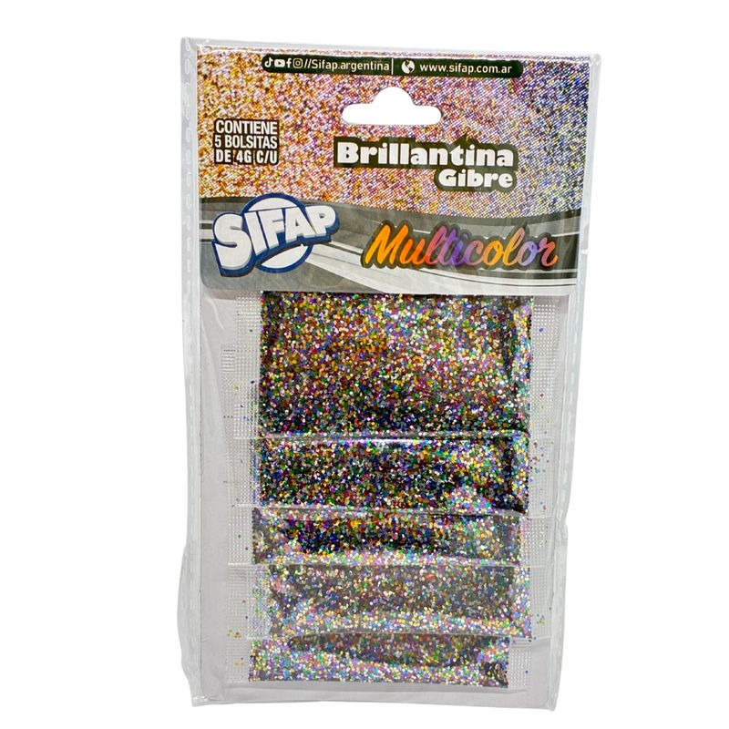 Brillantina gibre multicolor x5u 4g
