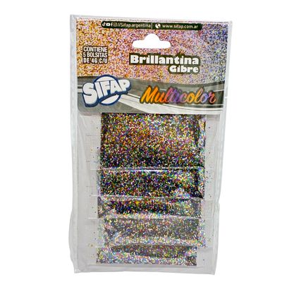 Brillantina gibre multicolor x5u 4g