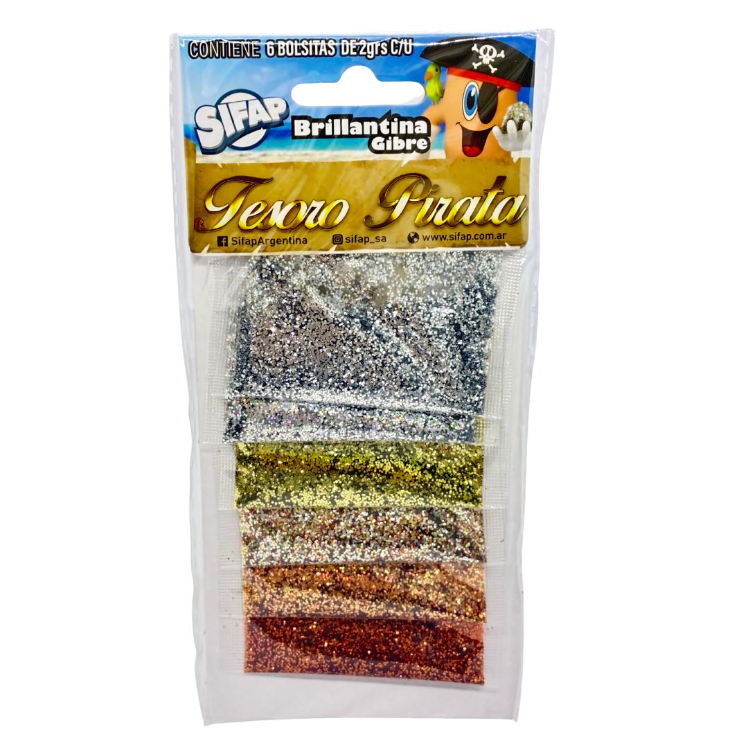 Brillantina Gibre tesoro pirata x6