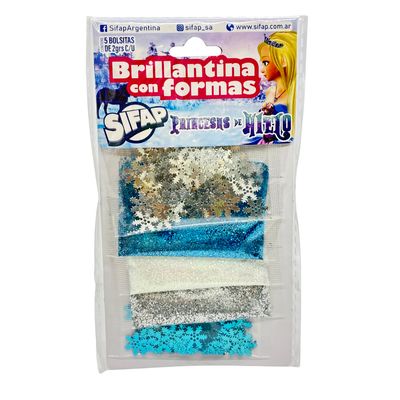 Brillantina con formas princesas de hielo x5