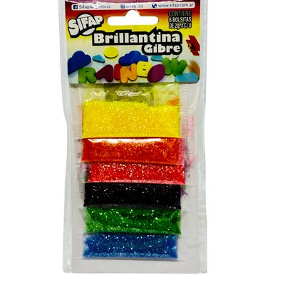 Brillantina gibre rainbow x6