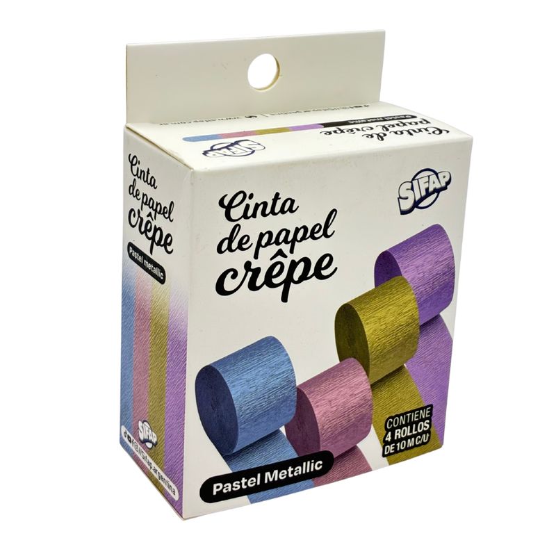 Cinta de papel crepe pastel metallic