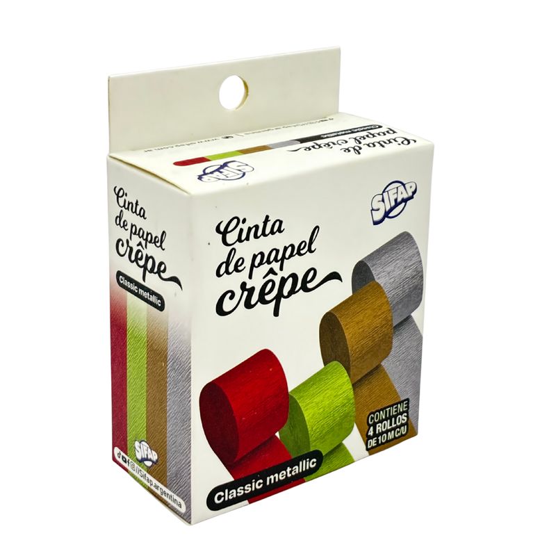 Cinta de papel crepe clasico metalizado
