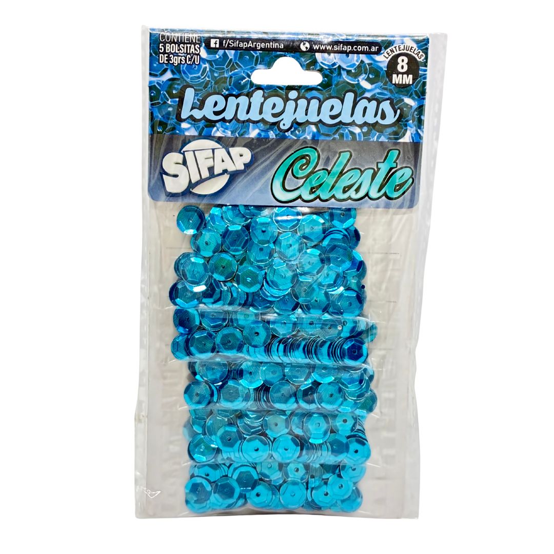 Lentejuelas celeste