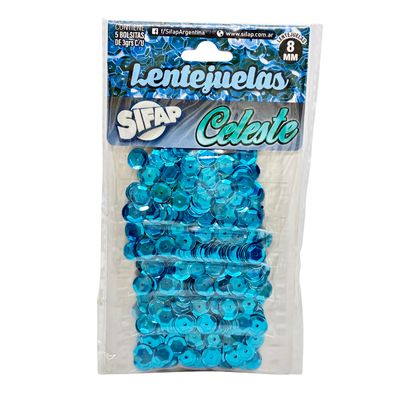 Lentejuelas celeste