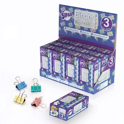 Binder clips color n3 x12u (caja)