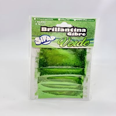 Brillantina gibre verde x5u 4g