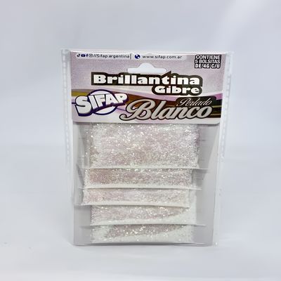 Brillantina gibre blanco perlado x5u 4g