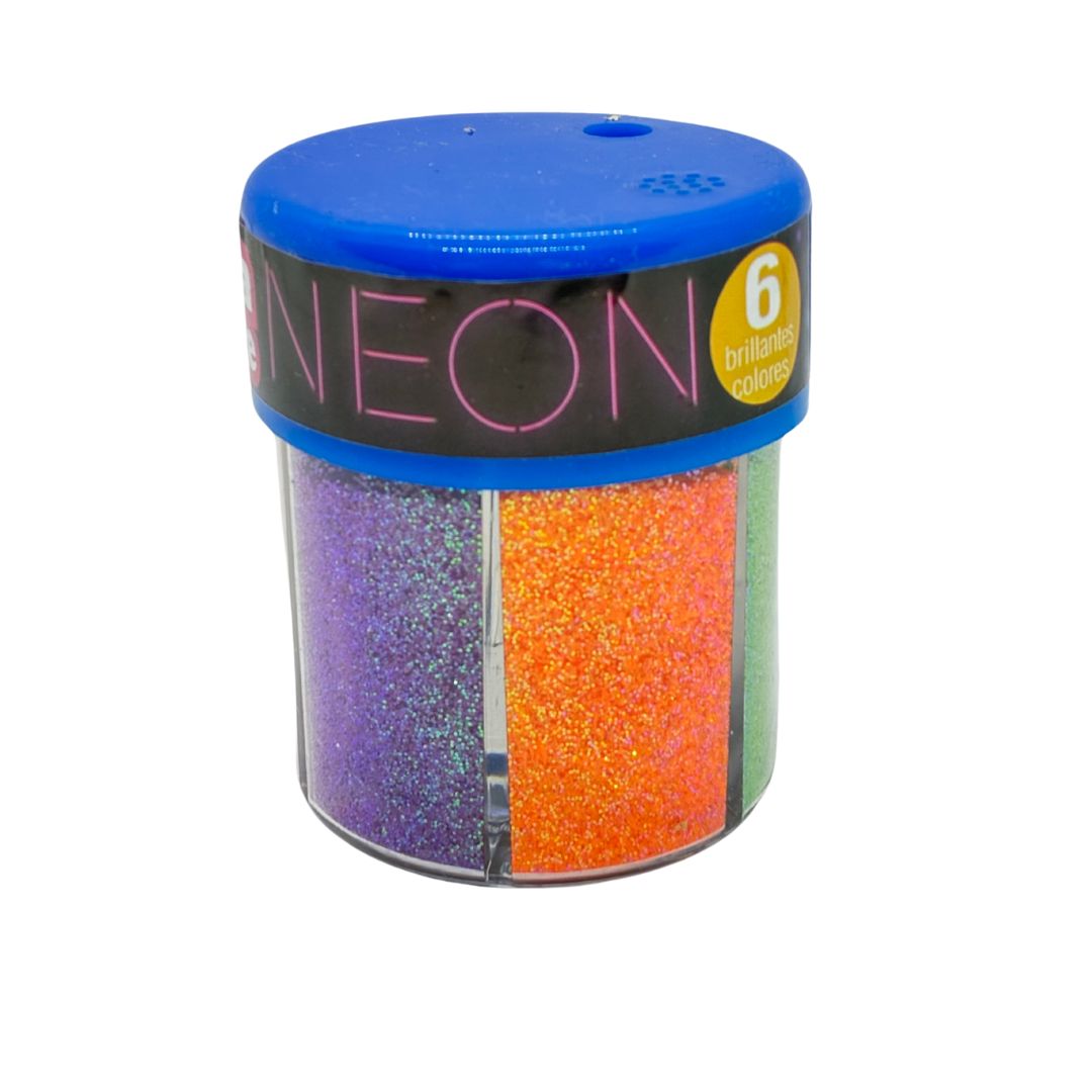 Brillantina gibre (pote) x6 neon