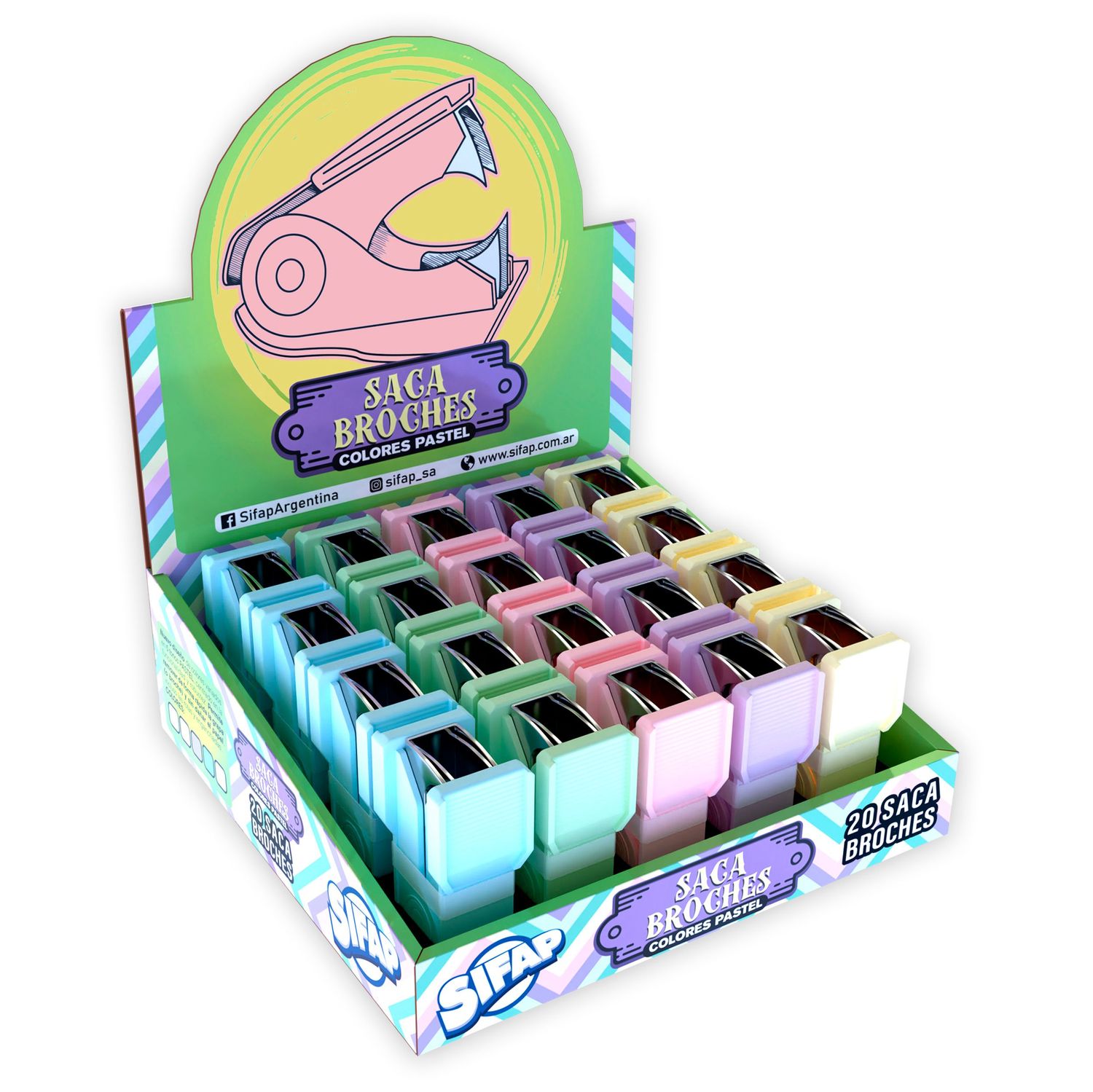 Saca broches Pastel