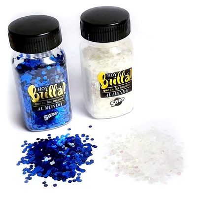BRILLANTINA c/FOR POTE 25 GRS  AZUL-PERLADO