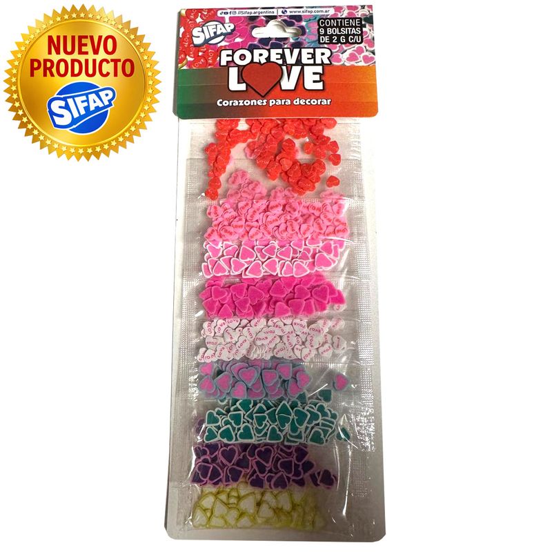 Brillantina con formas FOREVER LOVE  x 9 Uds
