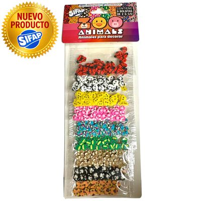 Brillantina con formas ZOO ANIMALS  x 9 Uds