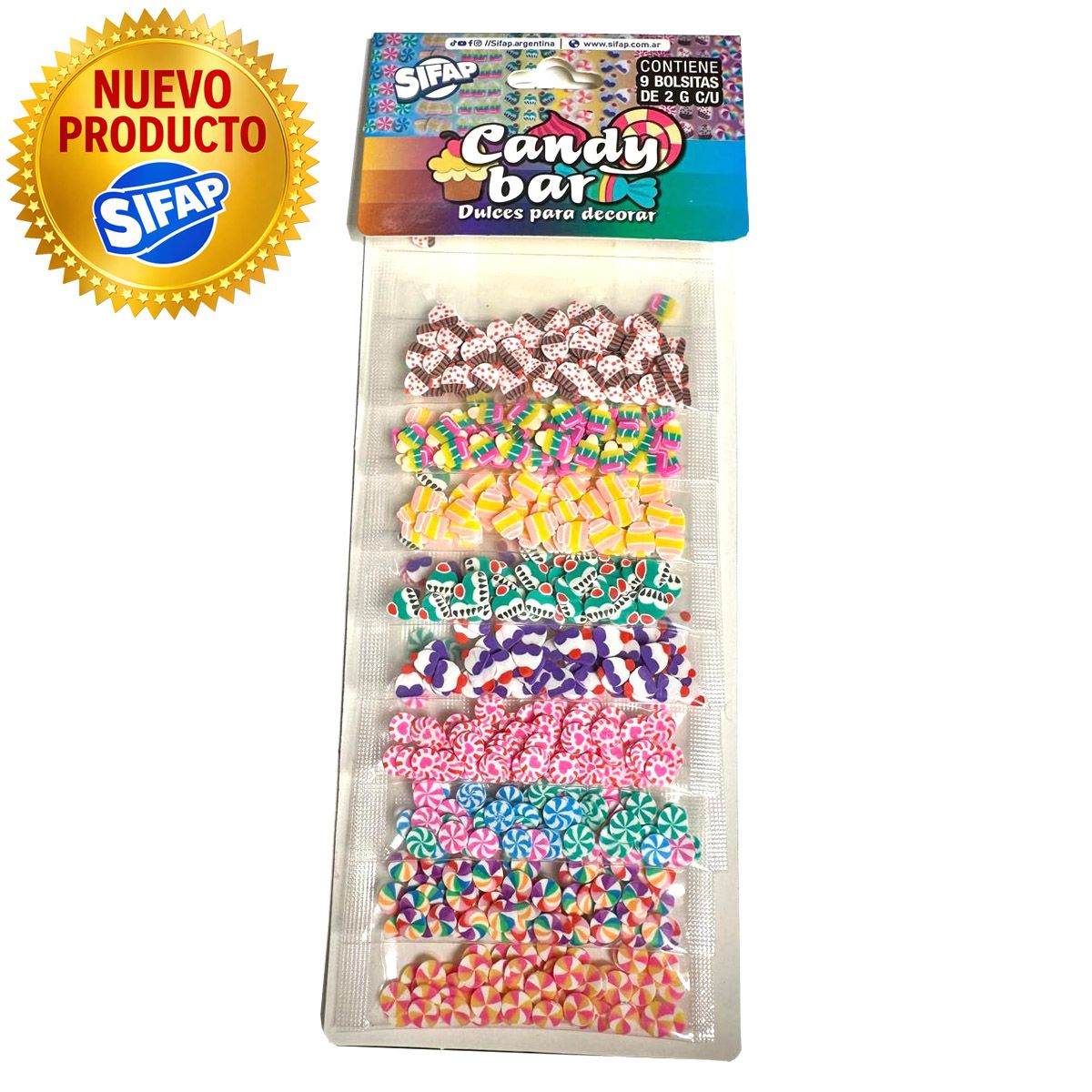 Brillantina con formas CANDY BAR  x 9 Uds
