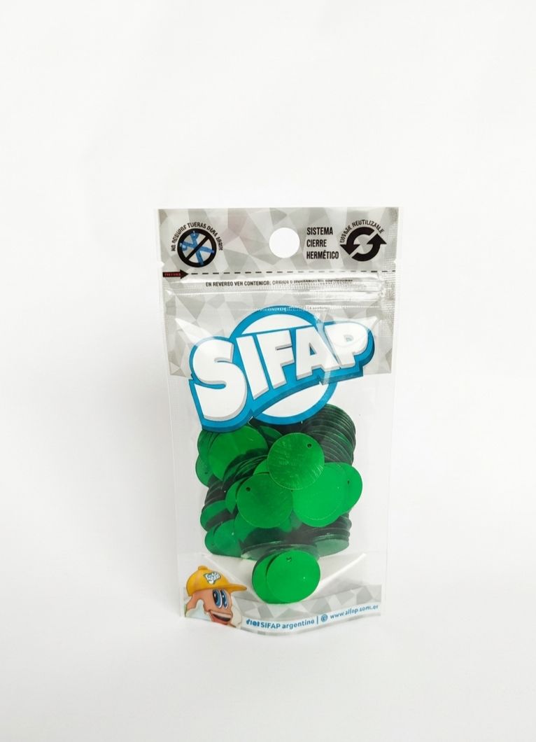 LENTEJUELON 20mm VERDE METAL X 20 GRS DOY PACK