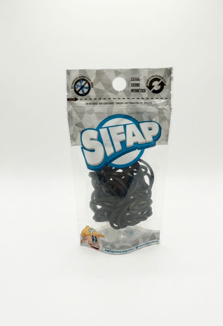 BANDAS ELASTICAS 100% CAUCHO NEGRO DOY PACK X 16G