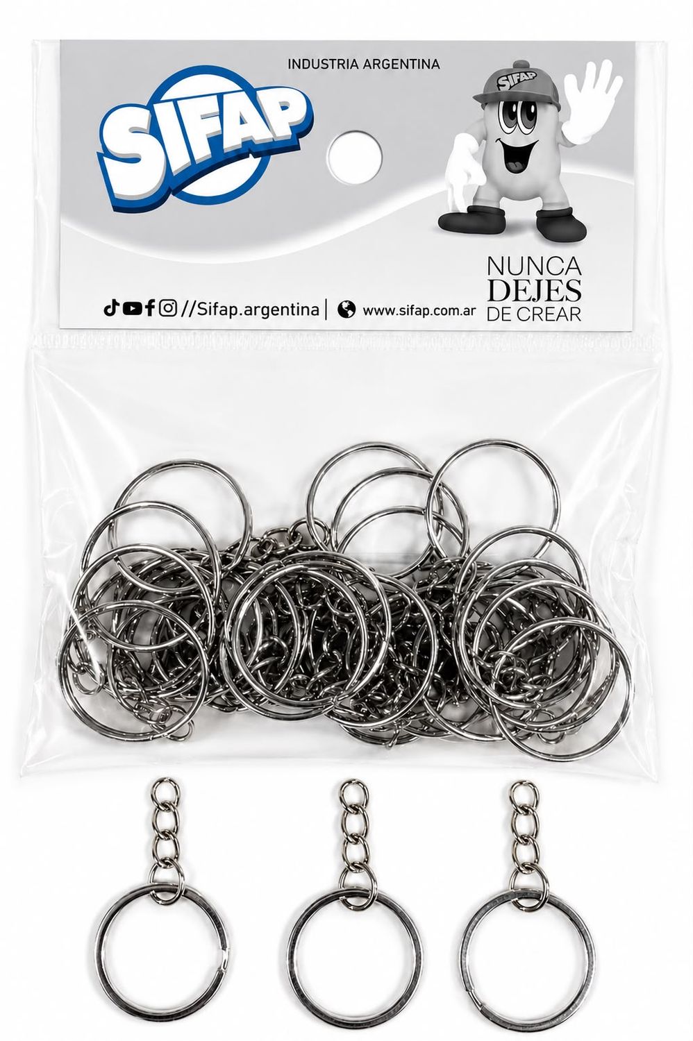 ARGOLLA LISA CON CADENA 1.2x25mm x25u BOLSA