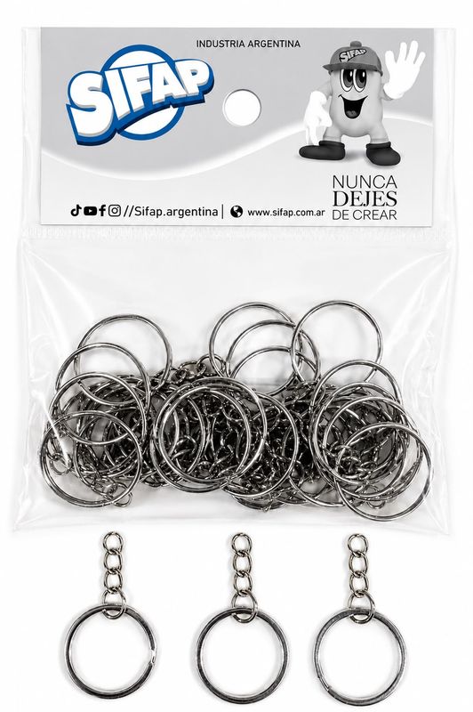 ARGOLLA LISA CON CADENA 1.2x25mm x25u BOLSA