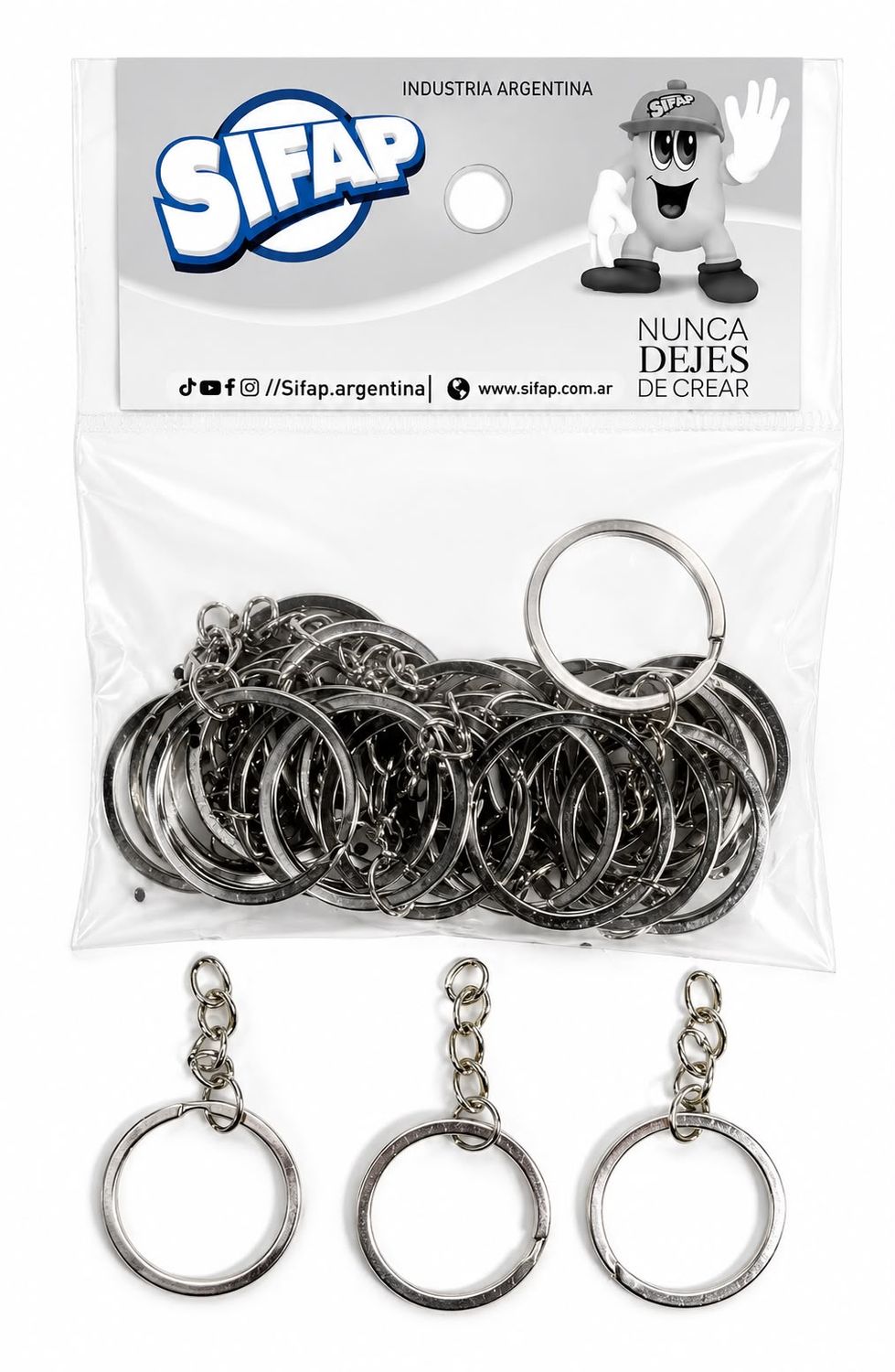 ARGOLLA PLANA CON CADENA 1.6x28mm x25u BOLSA