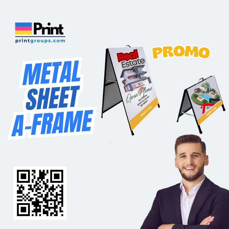 Metal Sheet A-Frame Sign Set