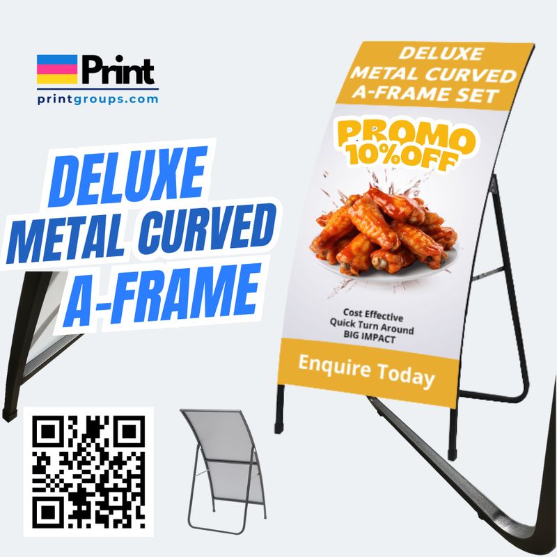 Metal Sheet Curved A-Frame Sign Set
