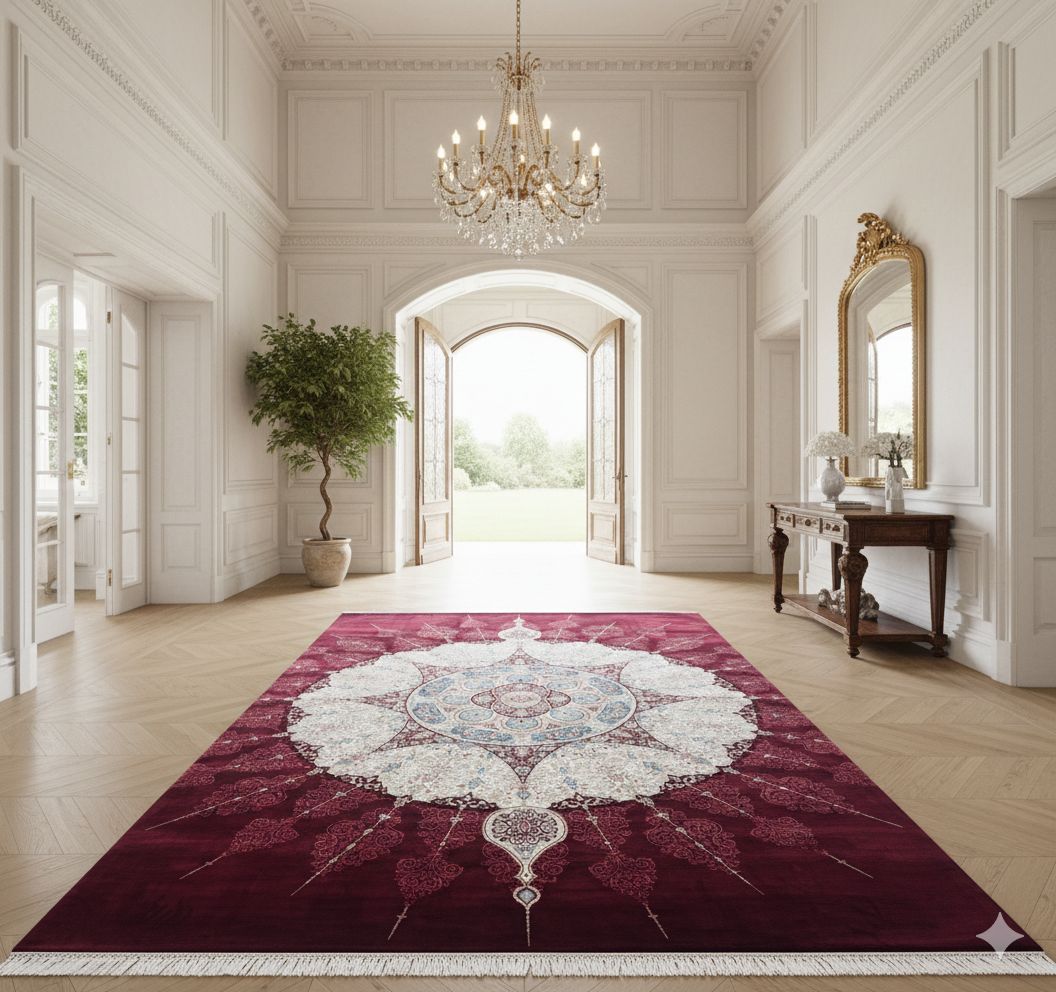 Ottoman bordeaux Silk 130x190