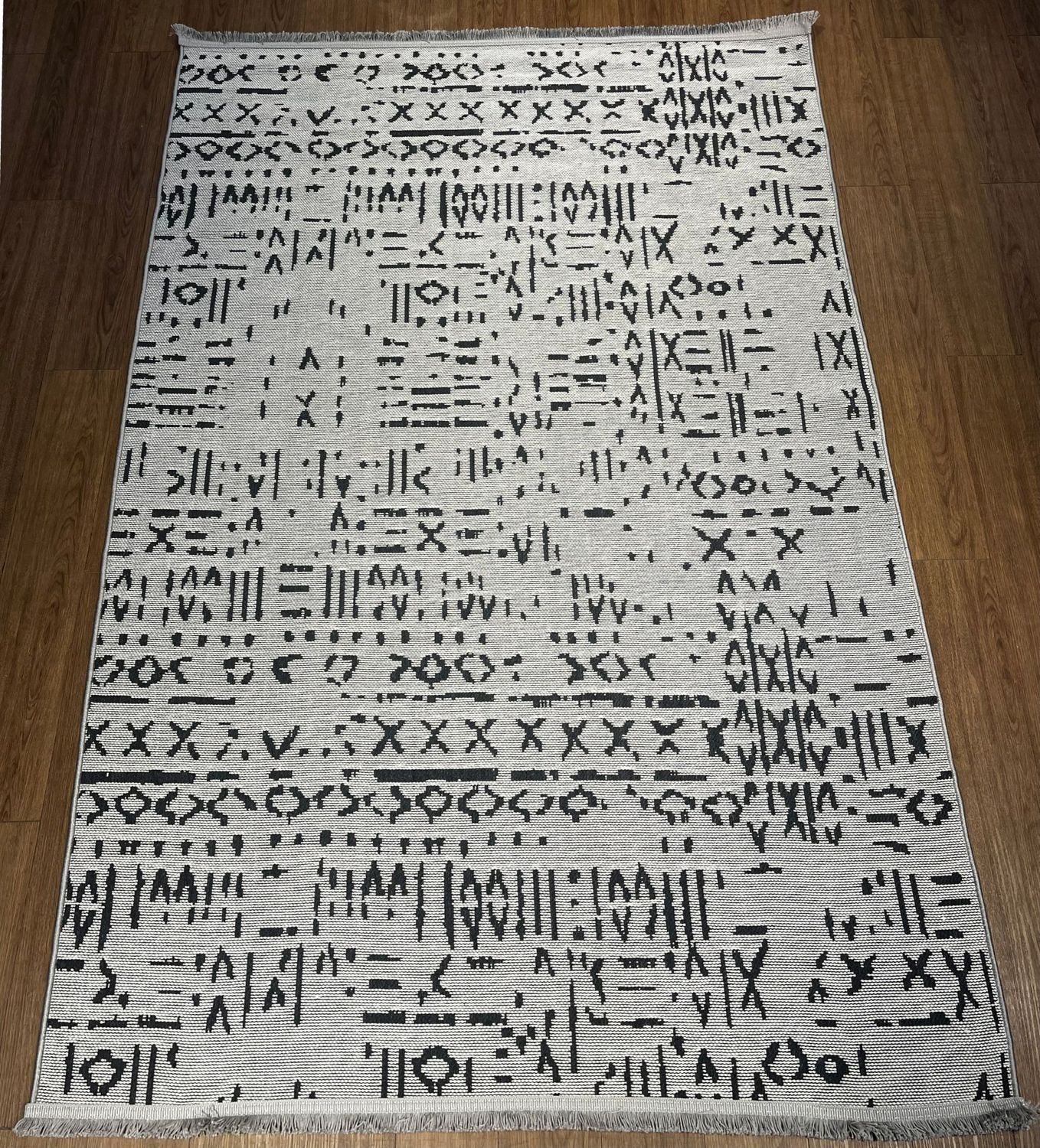 KOTON CREME-ANTHRACITE, Choisirez vos dimension: 100x200