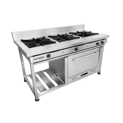 Cocina a gas de 3 quemadores con horno - C-3Q-CH-CP Cocina a gas de 3 quemadores con horno - C-3Q-CH-CP
