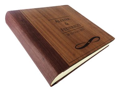 Album Fotografico - INFINITO - Davanti in legno, dietro in ecopelle effetto legno (Personalizzabile)