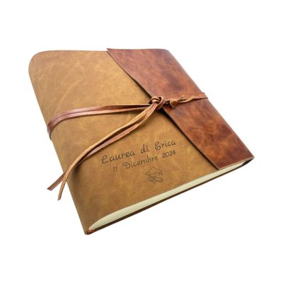 Album Fotografico - DOUBLE CUOIO PATTINA - in Vero Cuoio e similpelle Lux (Personalizzabile)