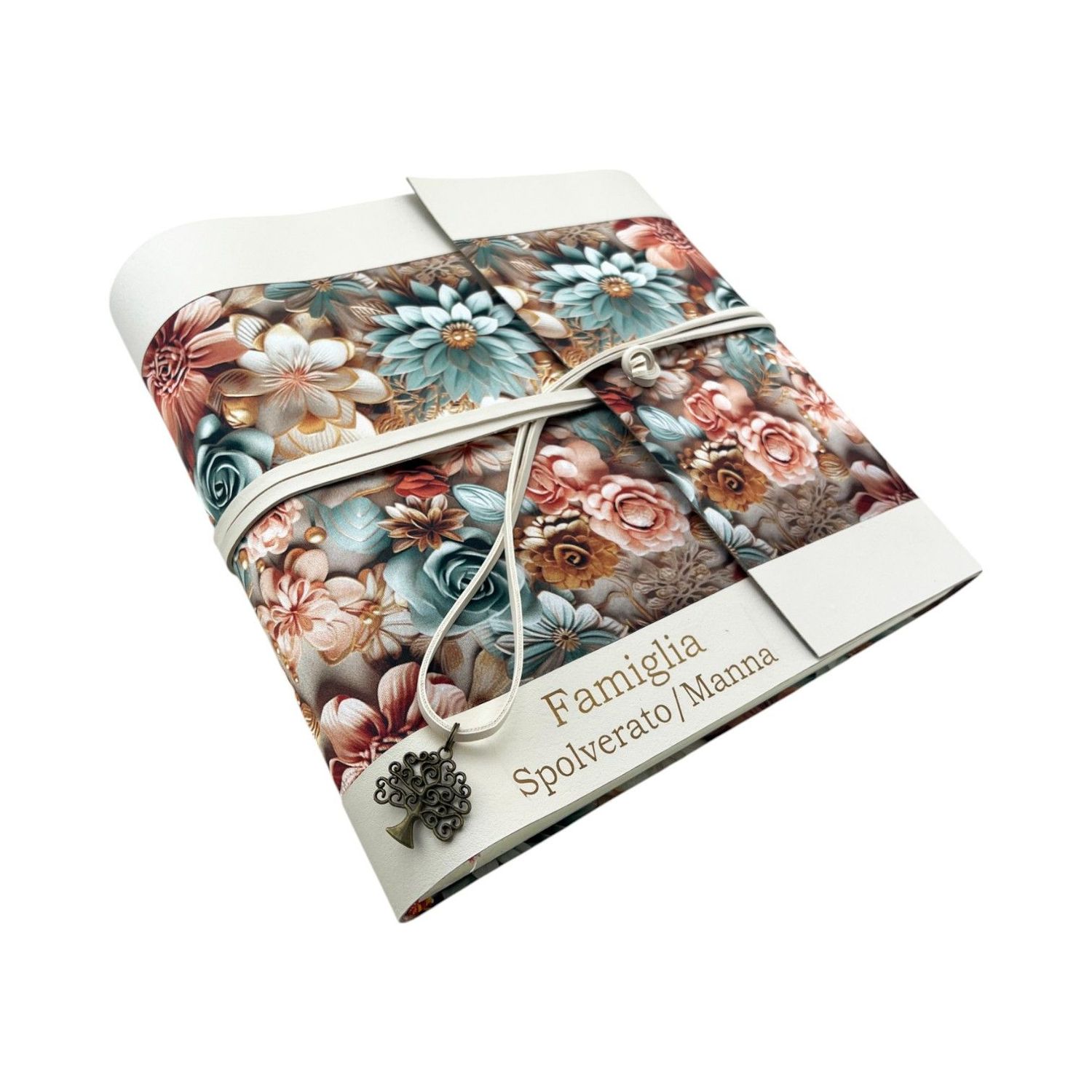 Album Fotografico - DOUBLE GARDEN - in Tessuto stampato 3D, con fasce in ecopelle Lux (Personalizzabile)