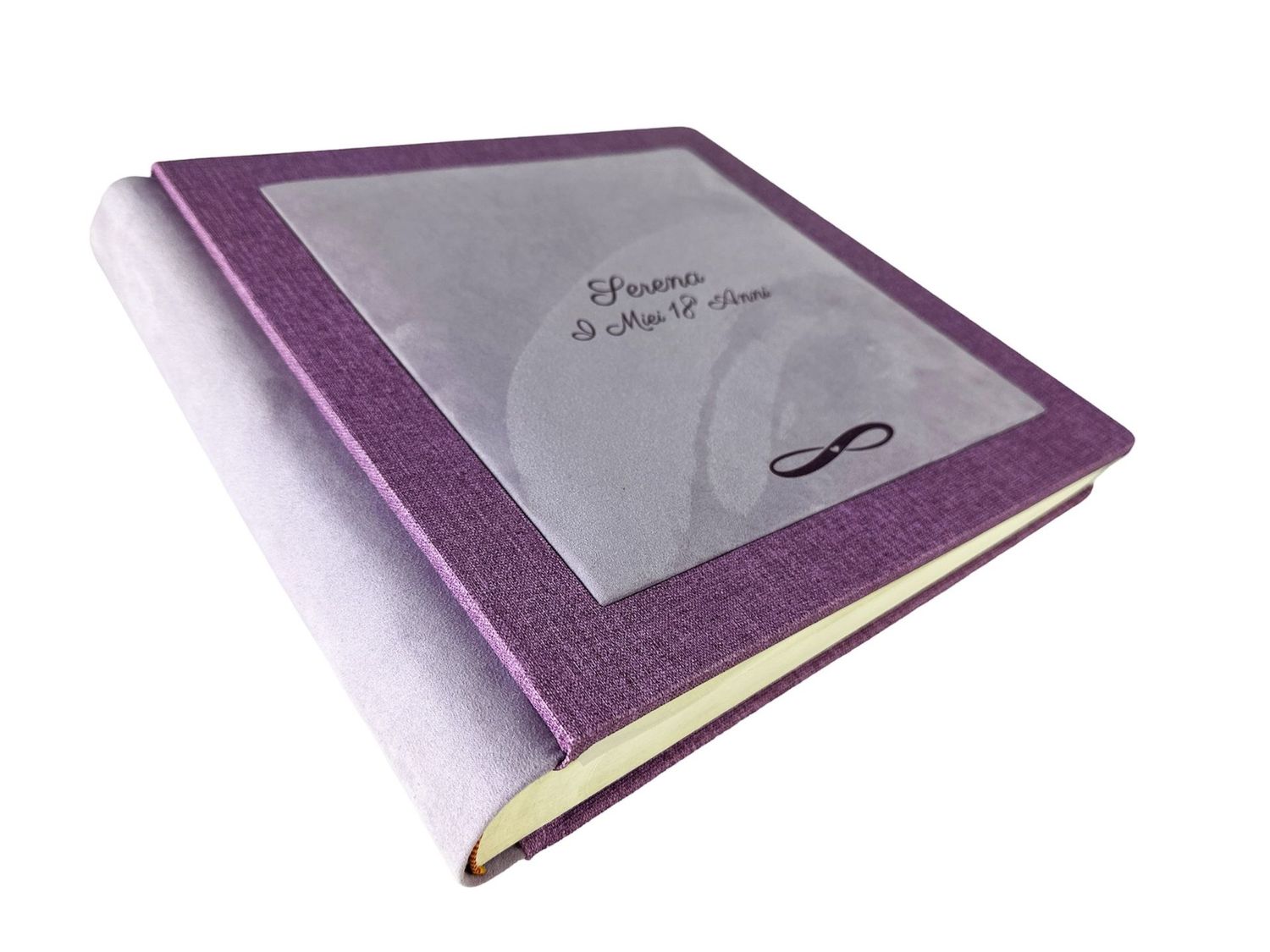 Album Fotografico - GIOVE VANITY - Tessuto Alcantara con cornice ecopelle a contrasto (Personalizzabile)